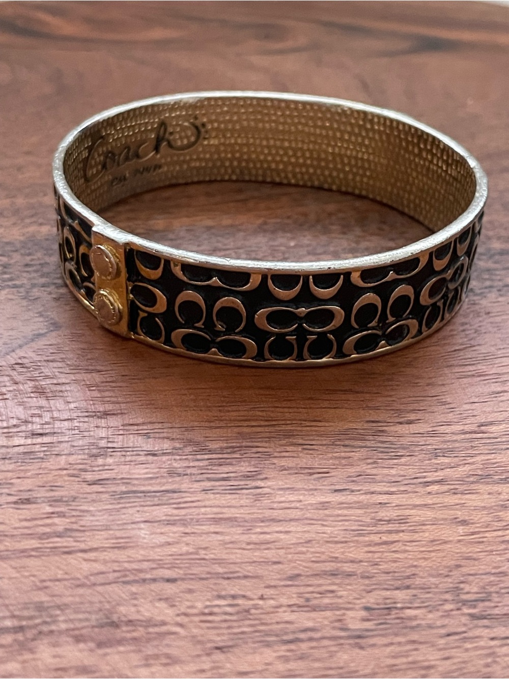 COACH Vintage Signature C Metal Bangle Bracelet - Picture 3 of 8